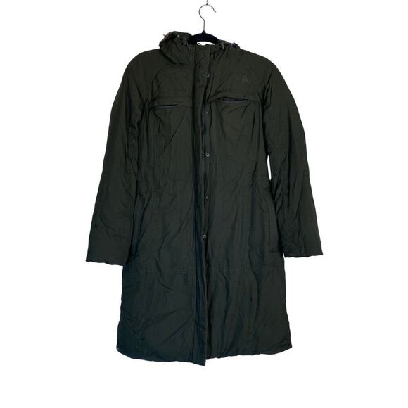 THE NORTH FACE Women’s Arctic Parka Olive Green Size Medium Down Filled Coat - Picture 1 of 8